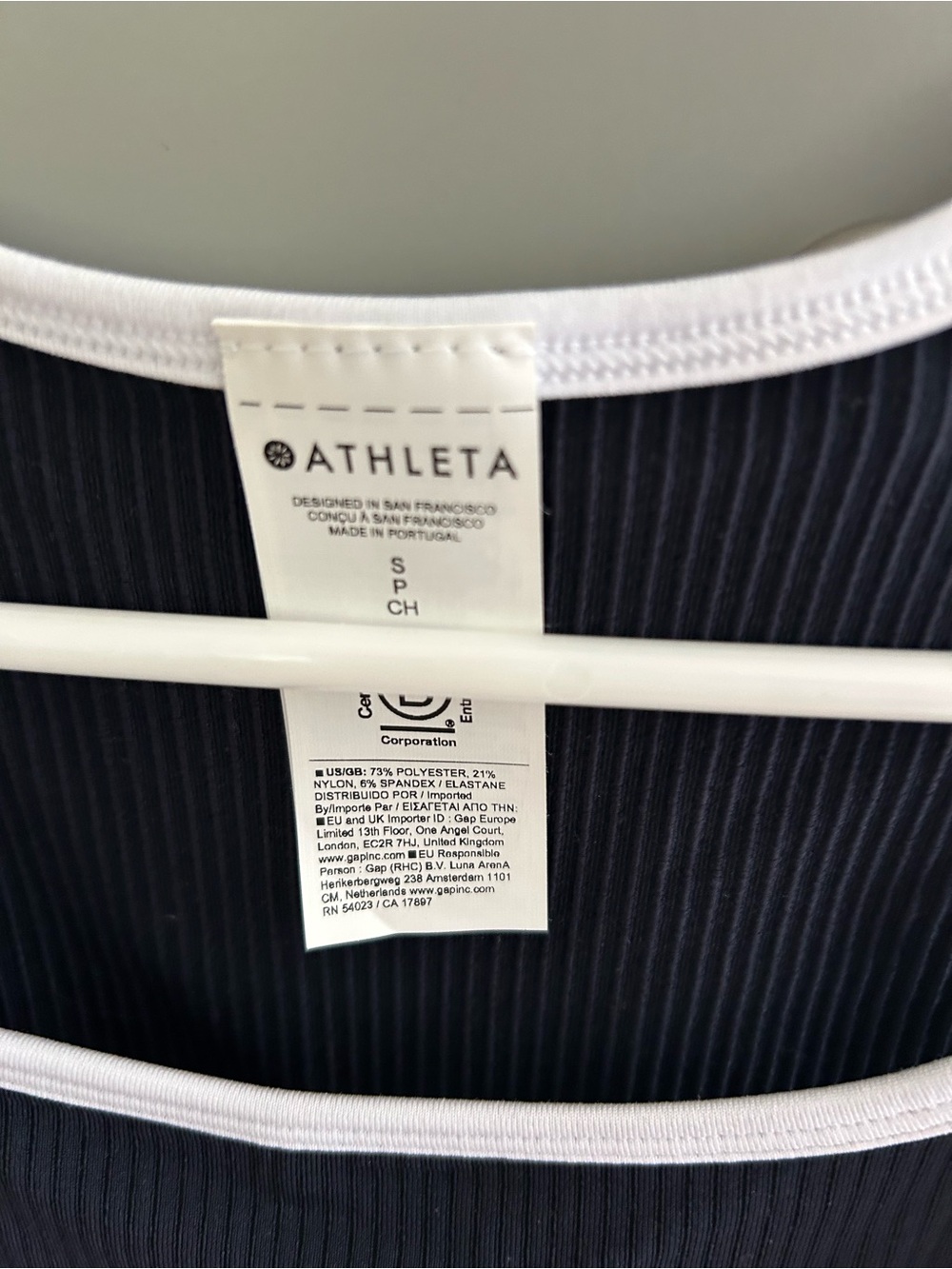 Athleta navy Ribbed Tank with White Trim - Picture 2 of 4